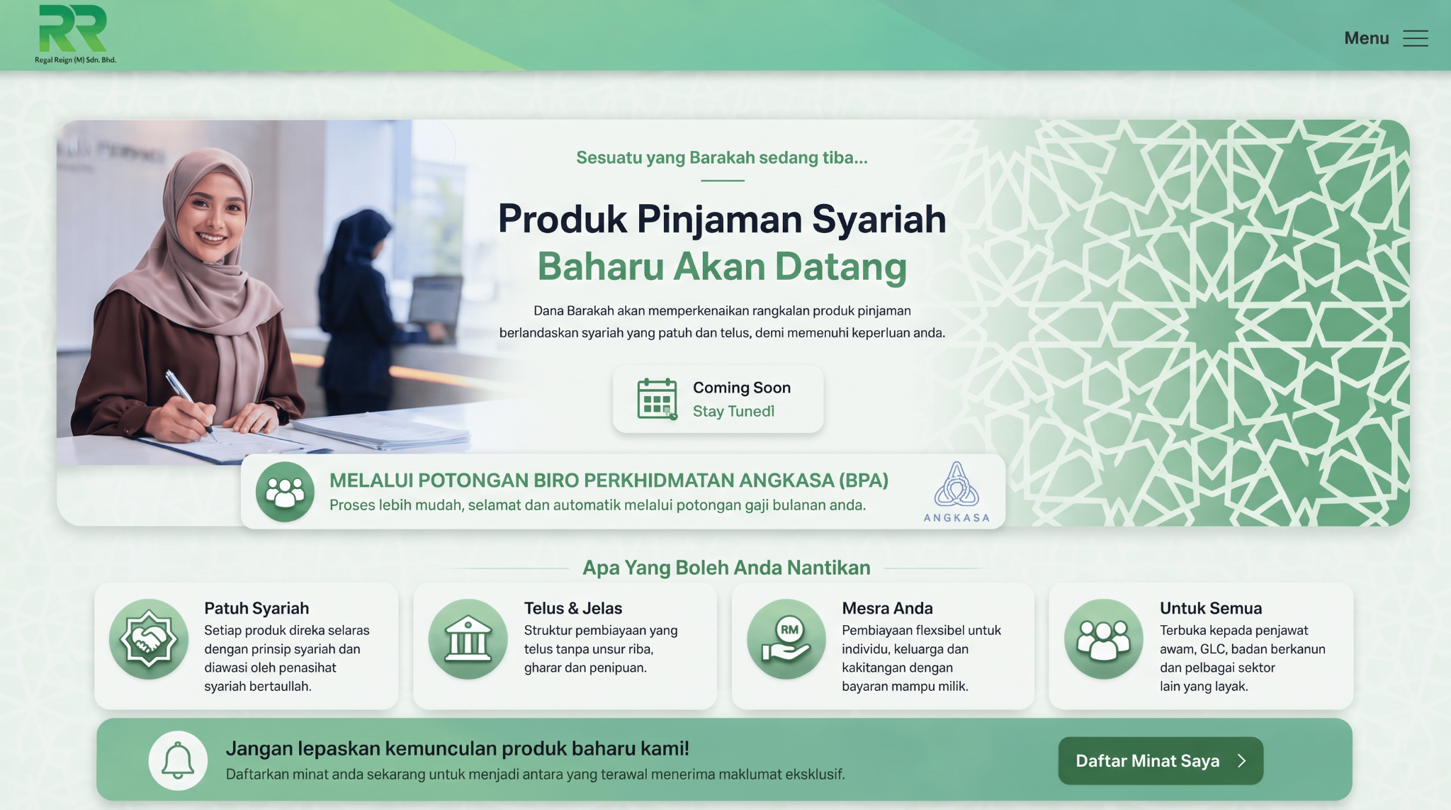 Regal Reign — Produk Pinjaman Syariah Baharu Akan Datang